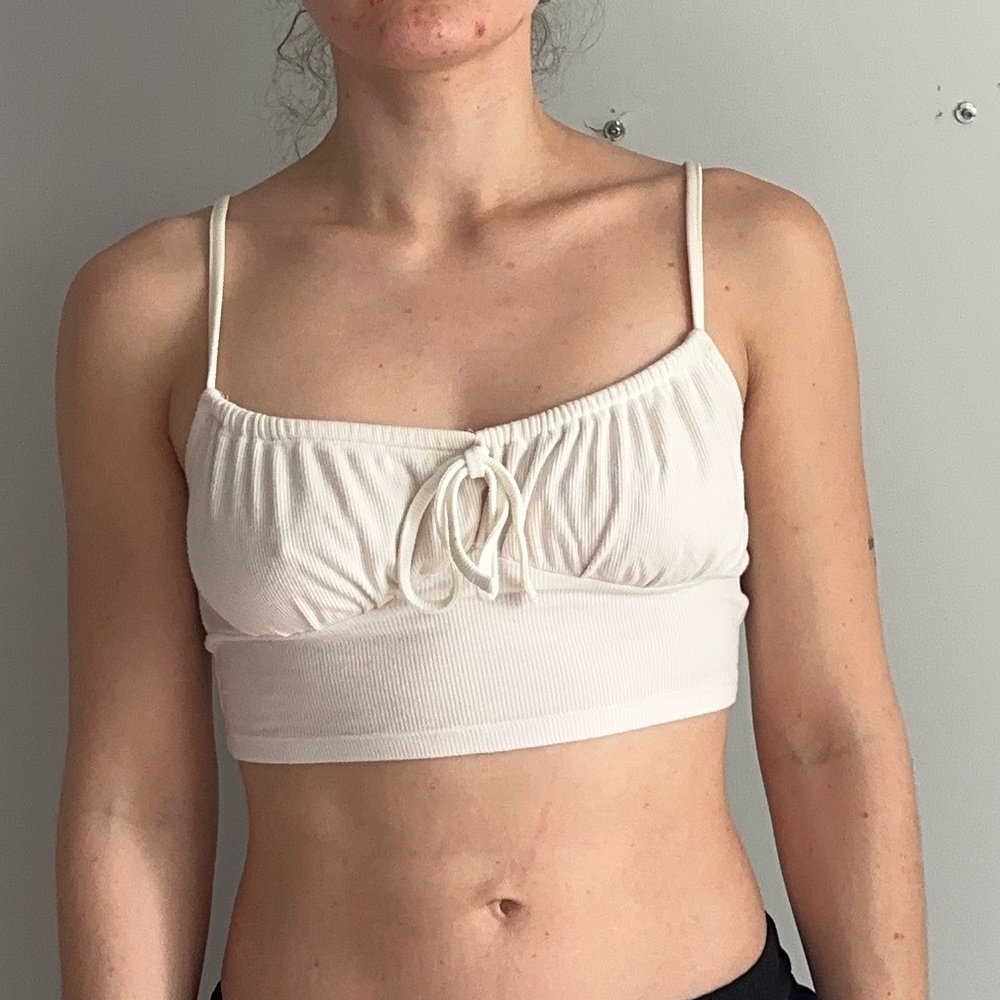 Cream Cropped Tank Top
